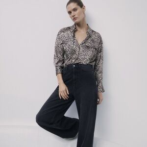 Zara Women’s Leopard Print Blouse, Size MEDIUM NEW WITH TAG!